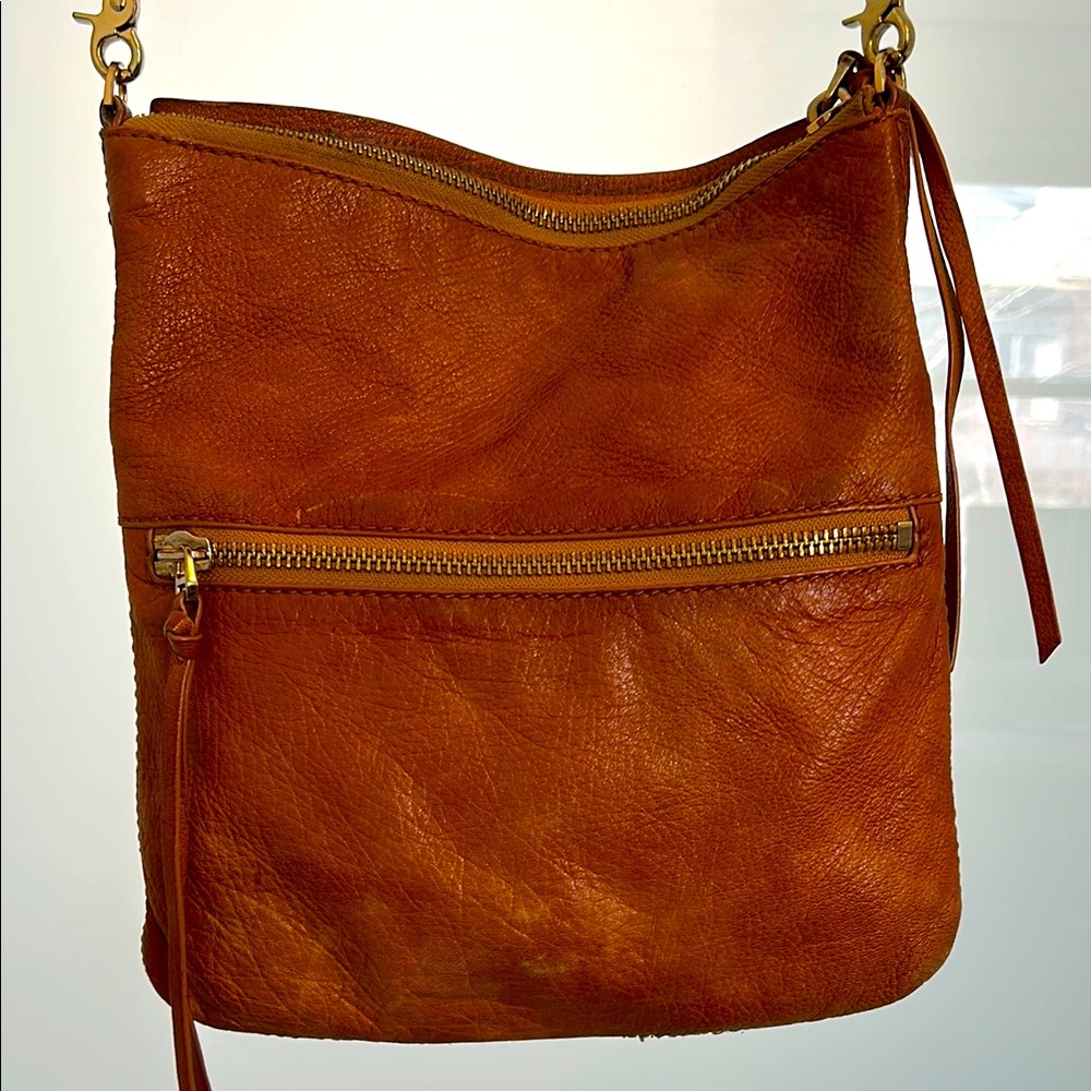 Botkier Leather Crossbody Bag in Cognac Brown